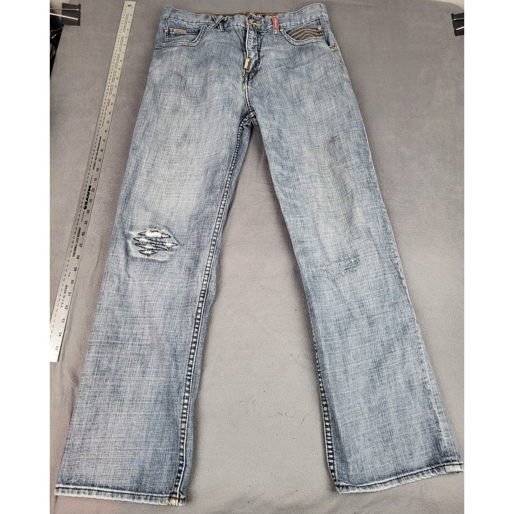 Vintage Y2k LRG Geans Men 32 29 Blue Loose Baggy Faded Hip Hop Inspired Trousers